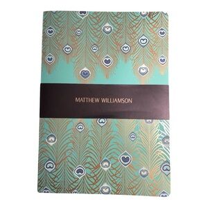 Matthew Williamson Jade Peacock Heart A5 Notebook Gold Foil Journal